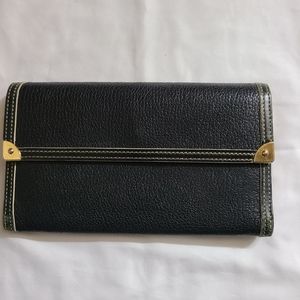 Louis Vuitton Vintage Black Pebble Leather Long Wallet